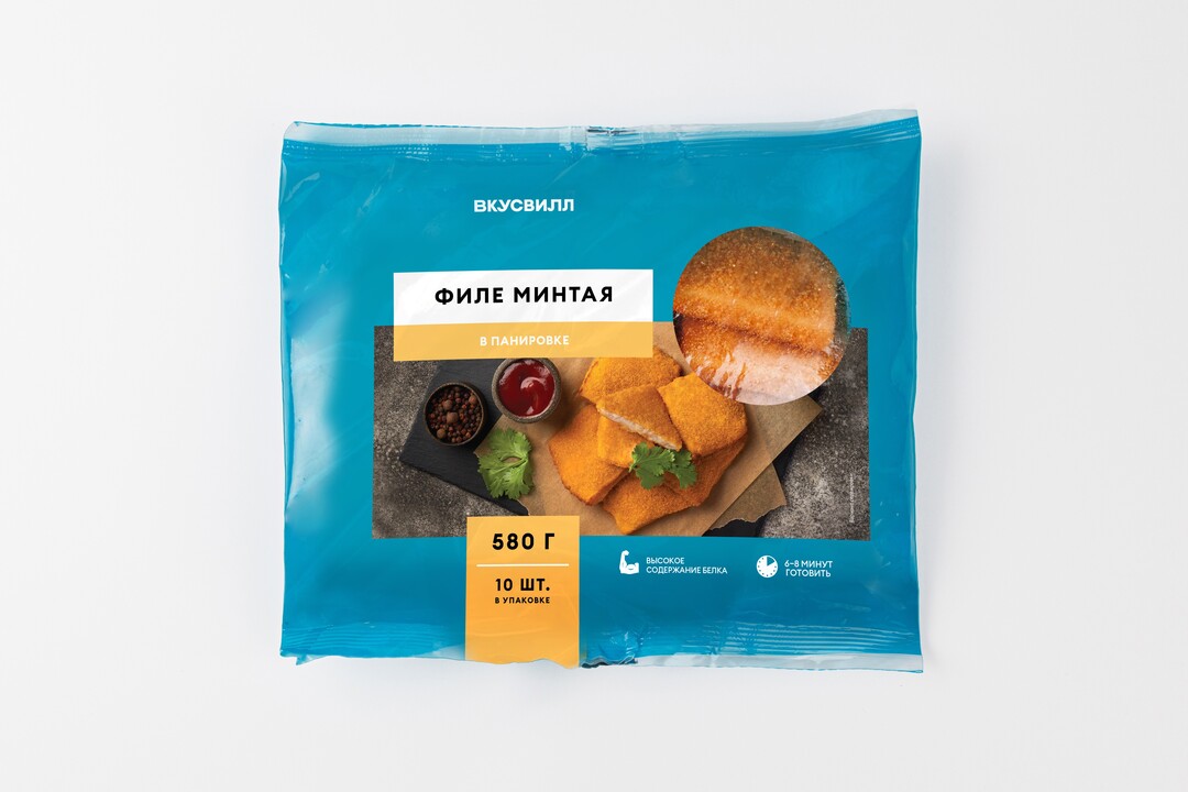 

Филе минтая ВкусВилл в панировке замороженные 580 г