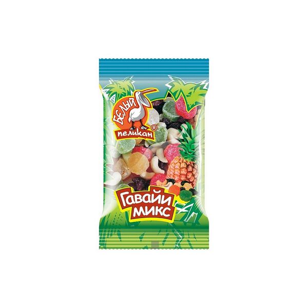 Смесь Гавайи Микс Белый Пеликан ананасы сушеные, кешью, изюм Джамбо 100г