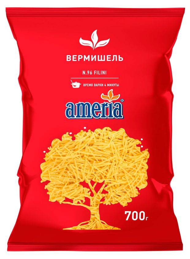 

Макароны Ameria Вермишель №96, группа В высший сорт, 700 г