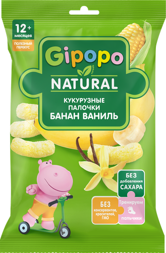

Палочки кукурузные Gipopo Банан-ваниль с 12 месяцев 20 г