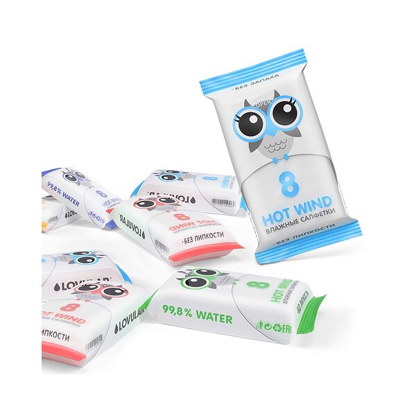 Салфетки влажные детские Lovular 8шт/уп