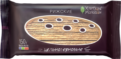 

Хлебцы Хлебцы Молодцы Рижские хрустящие цельнозерновые 150 г