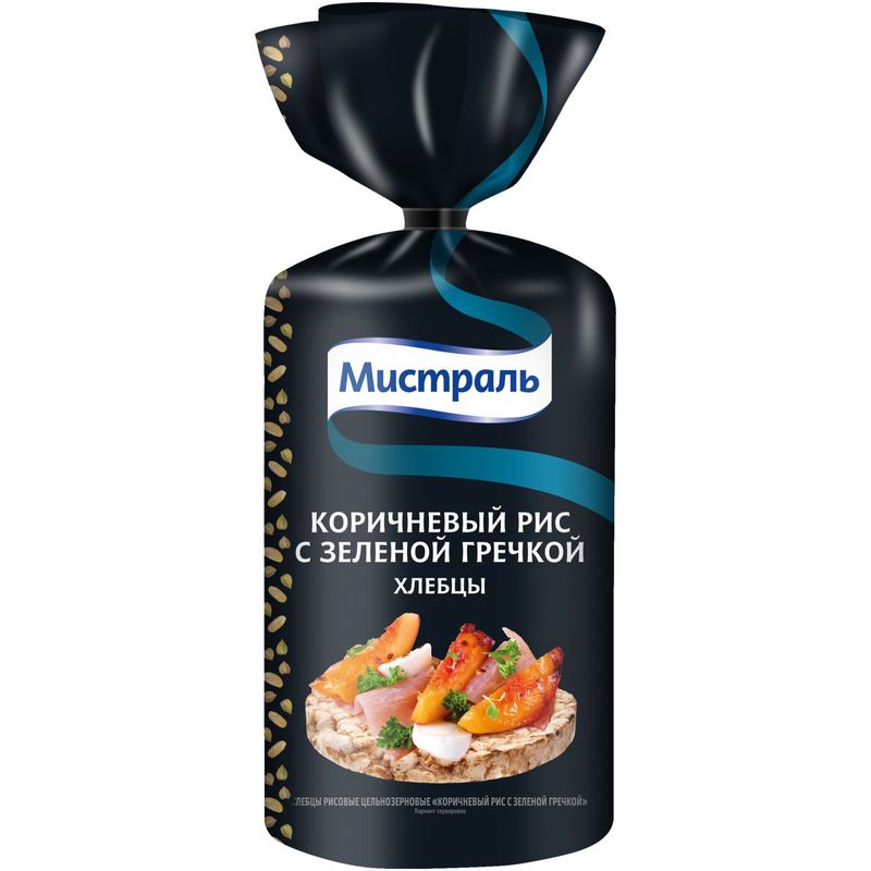 

Хлебцы Мистраль Коричневый рис с зелёной гречкой, 100 г