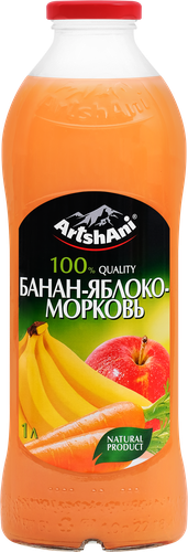 

Нектар ArtshAni банан-яблоко-морковь прямого отжима 1 л