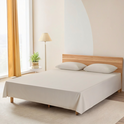 

Простыня Homeclub 200x220 см, бежевая, страйп-сатин