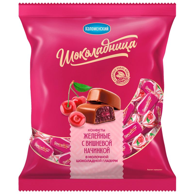 

Конфеты Коломенский Шоколадница Желейные с вишнёвой начинкой в шоколаде 200 г