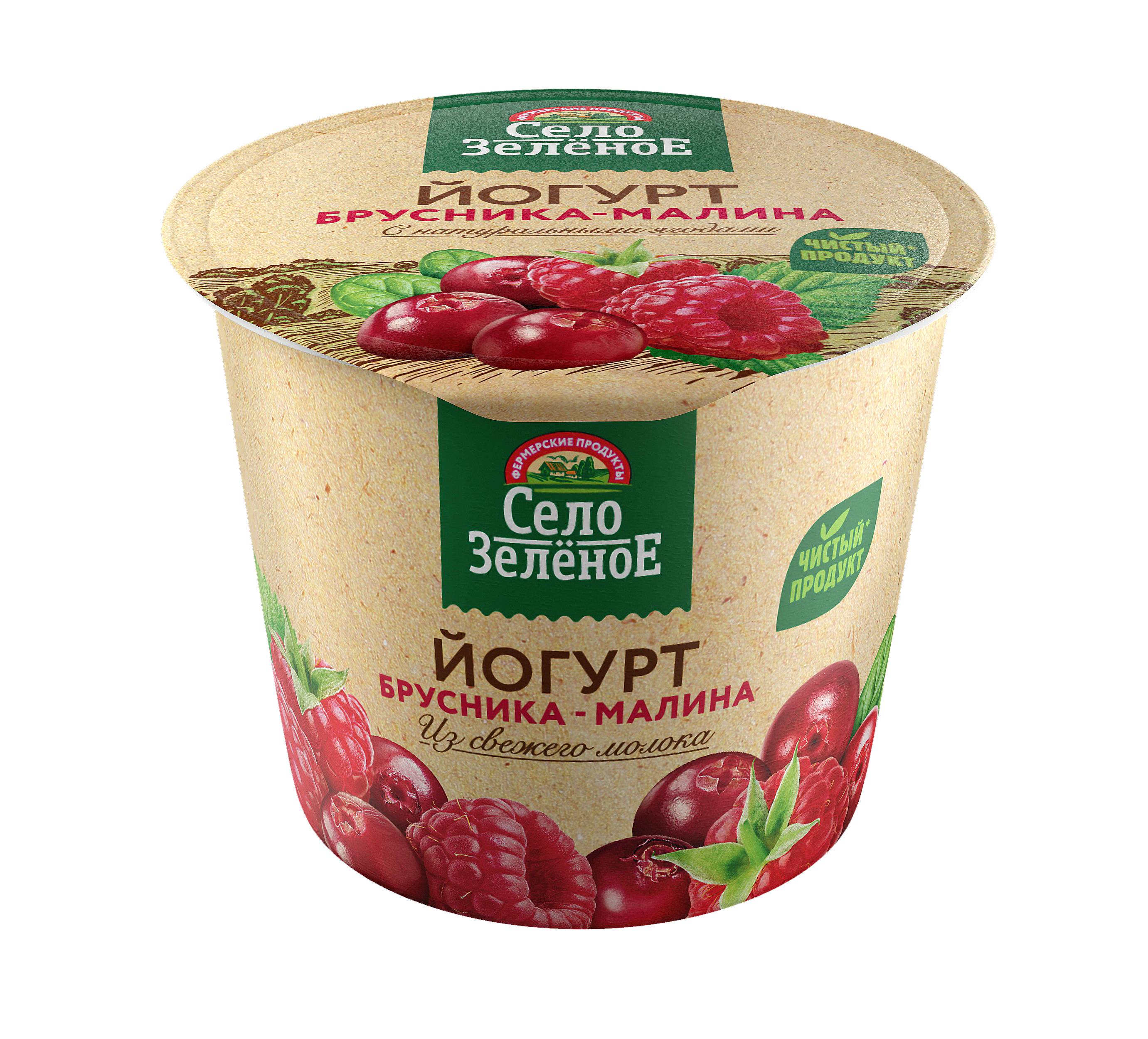 

Йогурт Село Зелёное Брусника-малина 3.5% 120 г