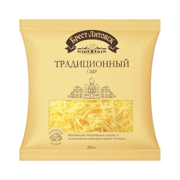 Сыр п/тв Брест-Литовск традиционный 45% фасованный, тертый
