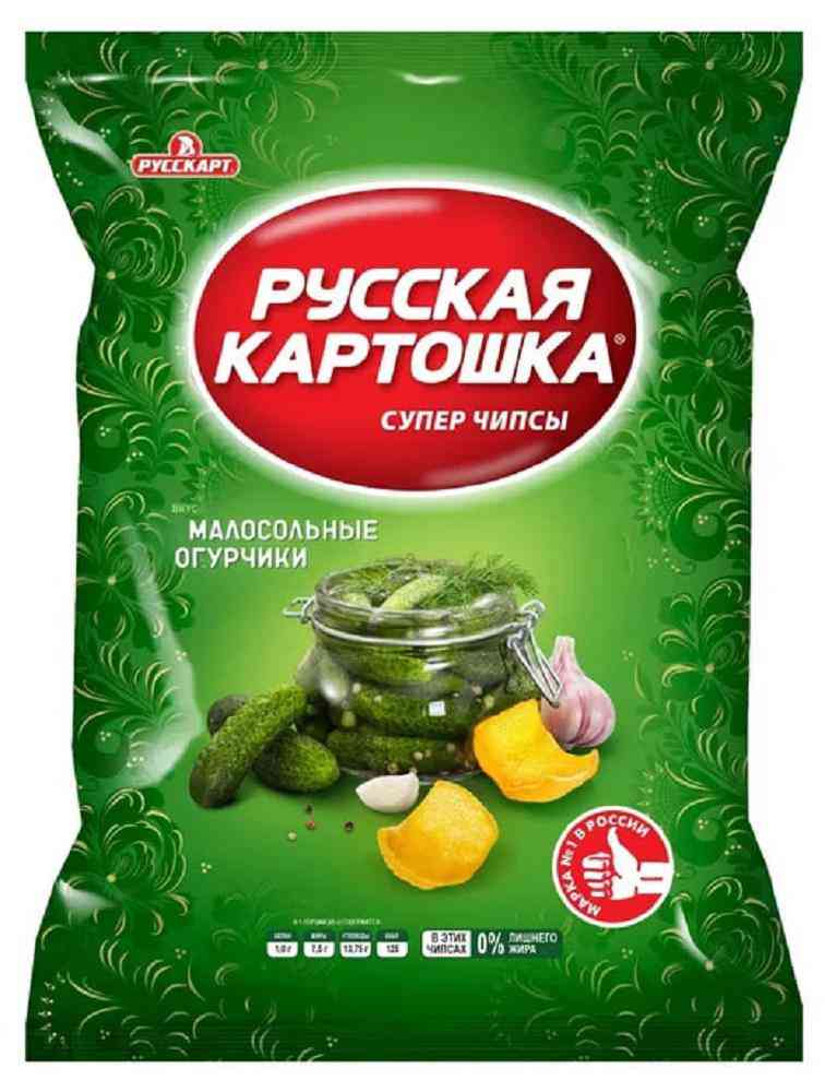 

Чипсы Русская картошка картофельные Малосольные огурцы 105 г