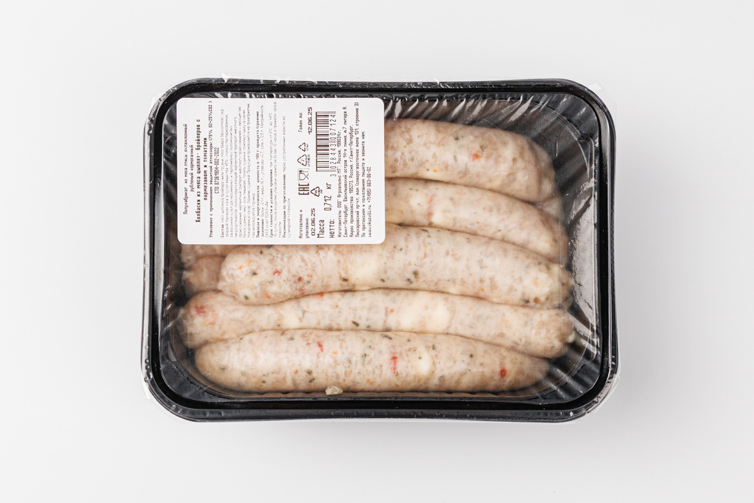 

Колбаски куриные с пармезаном и томатом охлажденные вес