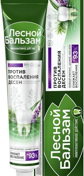 Зубная паста Лесной бальзам Сила хвойных масел против воспаления десен с шалфеем и алоэ вера 75 мл