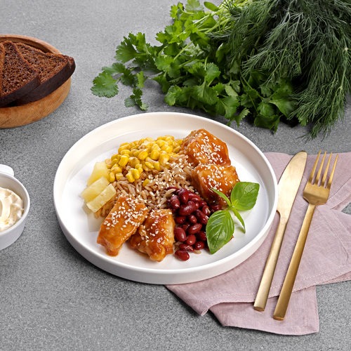 

Рис жареный Лента Fresh с курицей терияки, 270 г