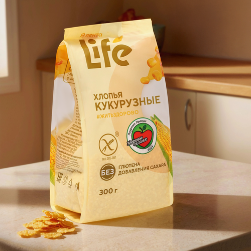 

Хлопья кукурузные Лента Life безглютеновые 300 г