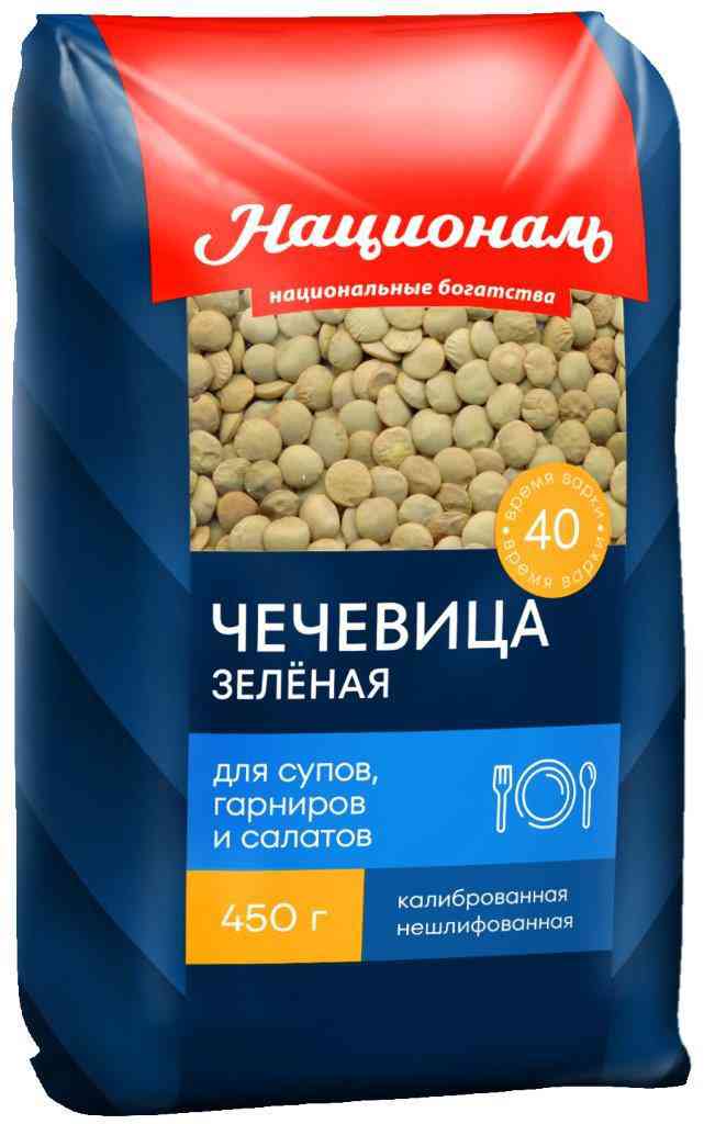 

Чечевица Националь зеленая 450 г
