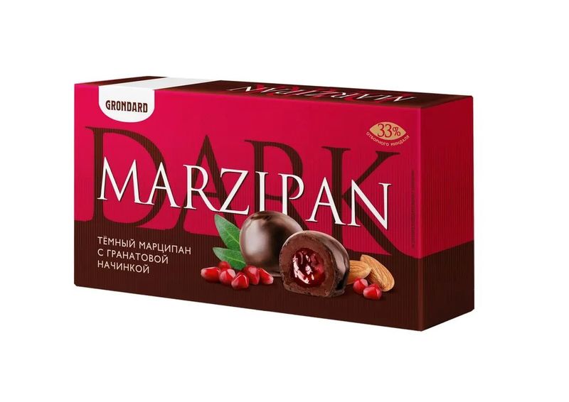 

Конфеты Grondard Темный марципан с гранатовой начинкой глазированные 126 г