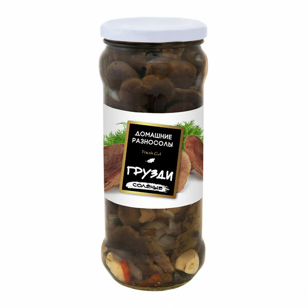 Грибы Домашние Разносолы Грузди соленые стерилизованные 530 г