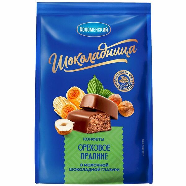 Конфеты Коломенский Шоколадница Ореховое пралине в глазури 160 г