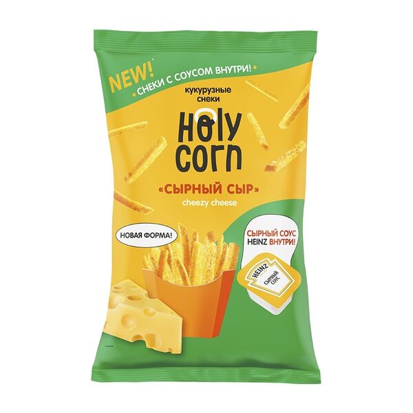 Снеки Holy Corn Сырный Сыр кукурузные с соусом внутри 30 г