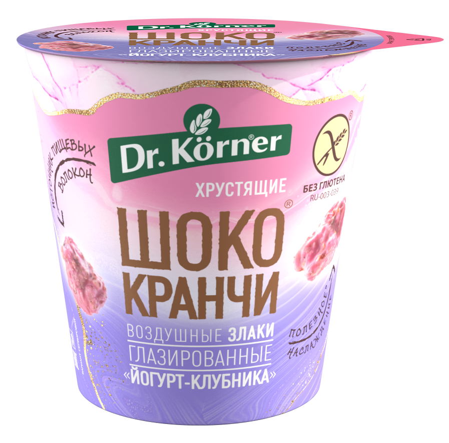 

Продукт хрустящий зерновой Dr. Korner Шококранчи злаковые Клубничные с йогуртом 40 г