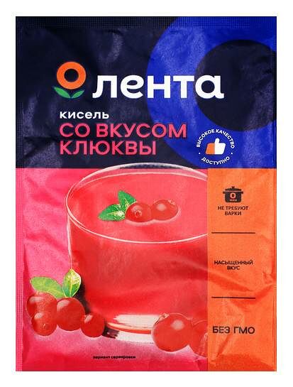 Кисель Лента со вкусом клюквы 30 г