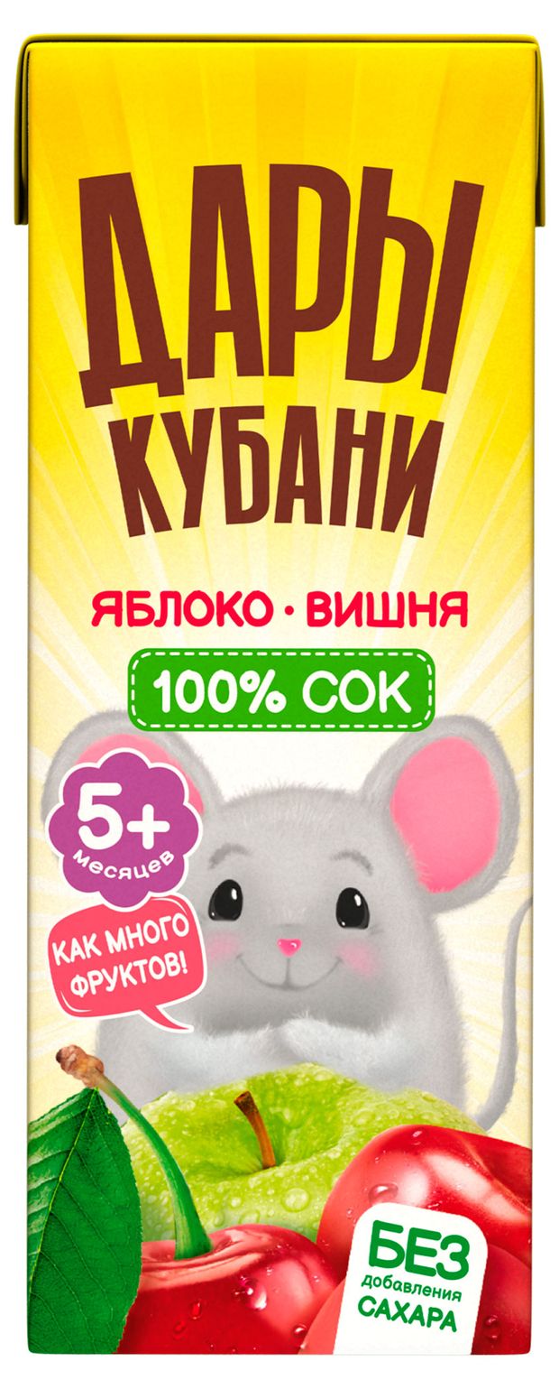 

Сок Дары Кубани яблочно-вишневый с 5 месяцев 200 мл