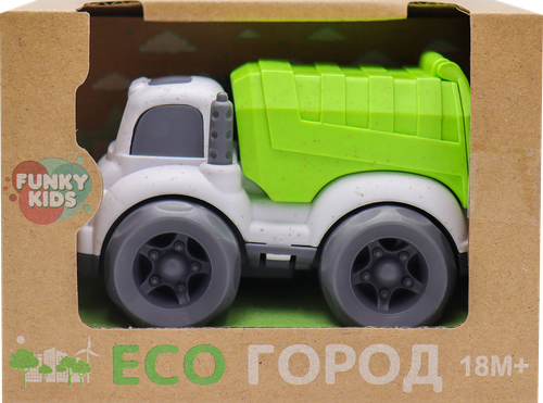 

Игрушка Funky Toys Эко-машинка 10 см, городская техника, бело-зеленая