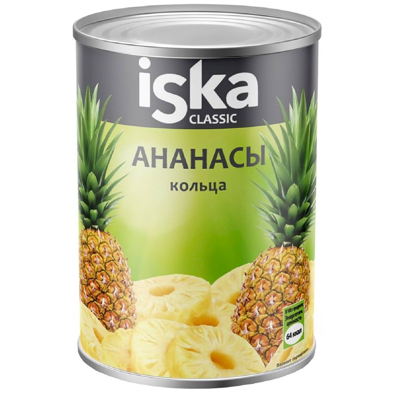 

Ананасы Iska кольца в легком сиропе 580 мл