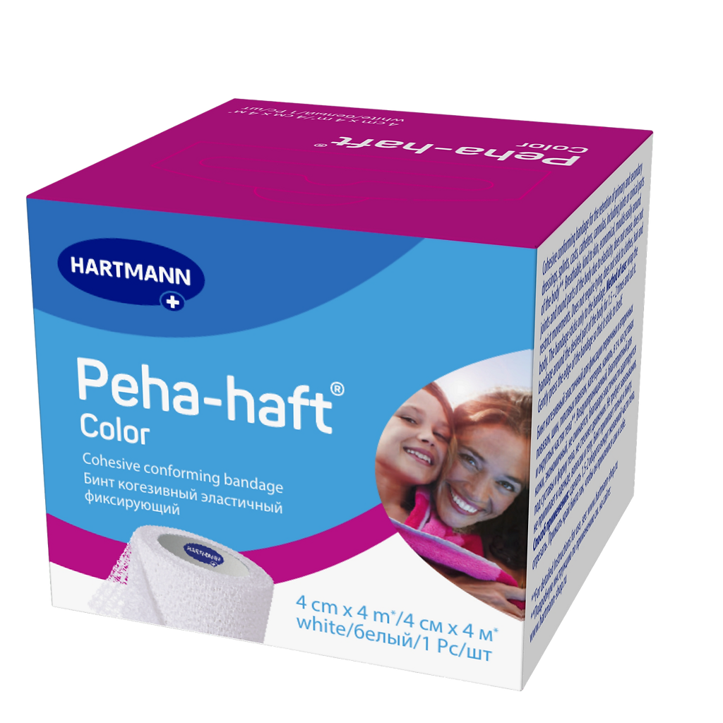 

Бинт Hartmann Peha-haft Color когезивный эластичный фиксирующий белый 4 см х 4 м