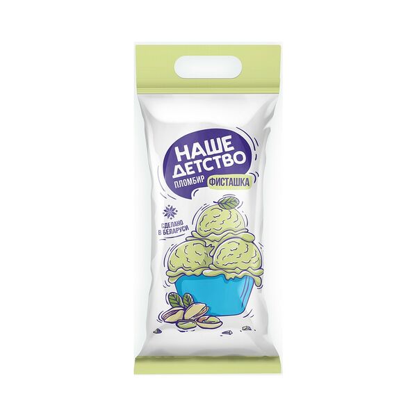 Мороженое пломбир с аром. фисташки  п/п вес 450г