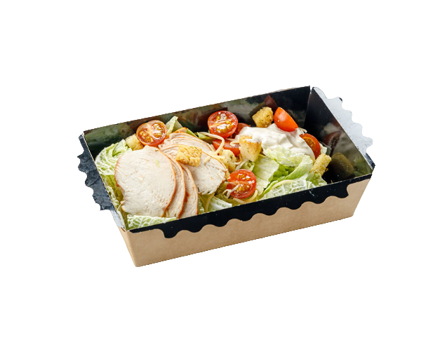 Салат цезарь с курицей премиум в упаковке, вес