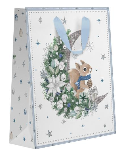 

Пакет подарочный Пакетико ламинация + тиснение MT Морозная сказка 22.7x18x10 см