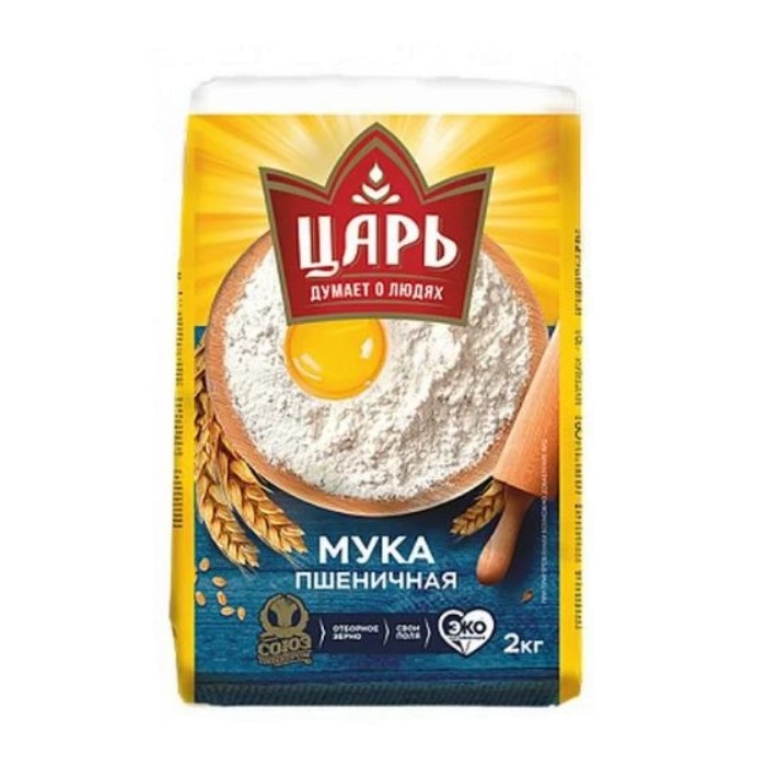 

Мука Царь пшеничная хлебопекарная, высший сорт 2 кг