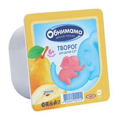 Творог детский Обнимама груша с 6 месяцев 4.2% 100 г