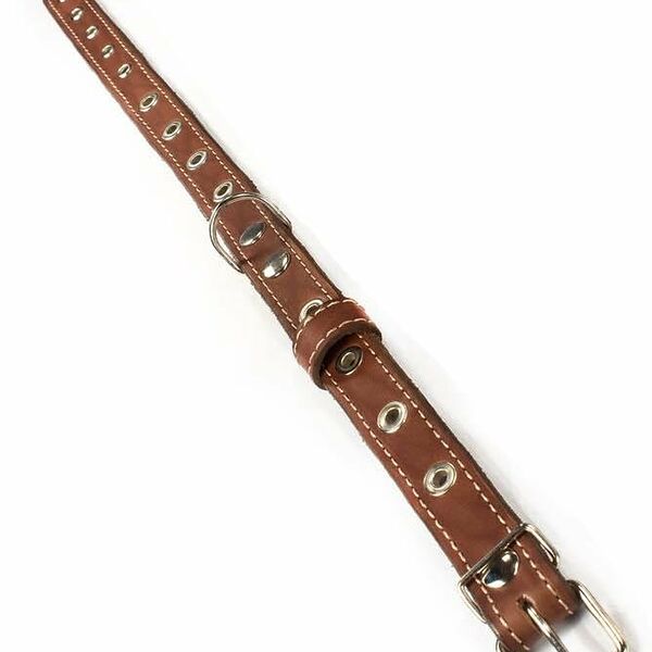 Ошейник безразмерный, кожа, коричневый 40*1,6см