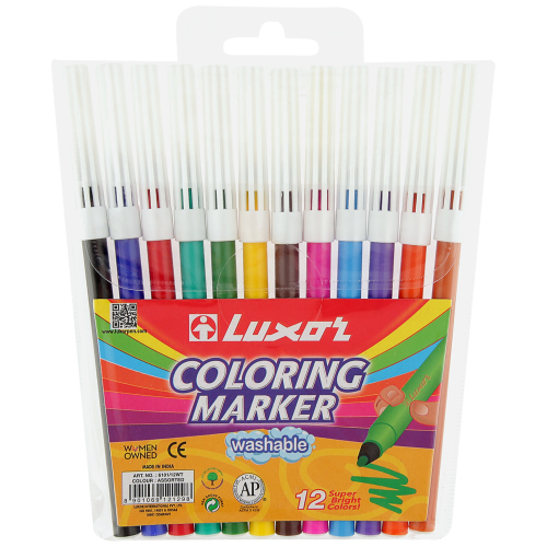 

Фломастеры Luxor 0.8 мм 12 шт.