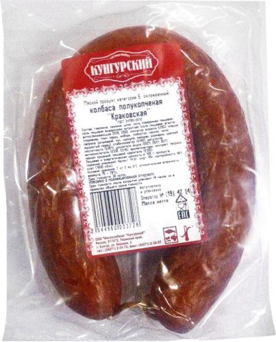 

Колбаса Кунгурский мясокомбинат Краковская полукопченая вес