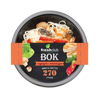 Вок FreshClub курица в соусе терияки с лапшой удон 270 г