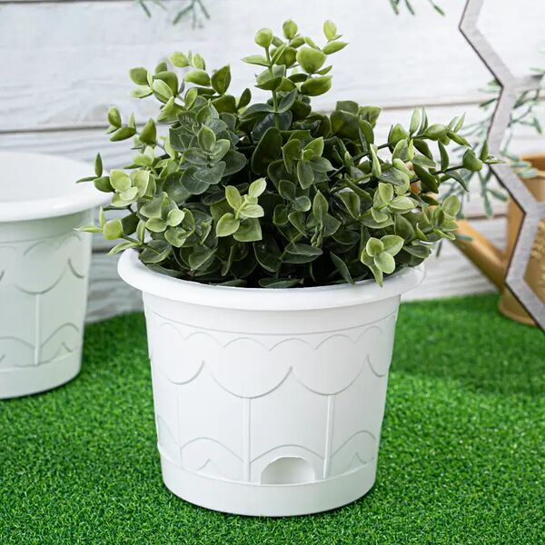 Горшок для цветов с поддоном, СТАРИНА, 16 см, в ассортименте