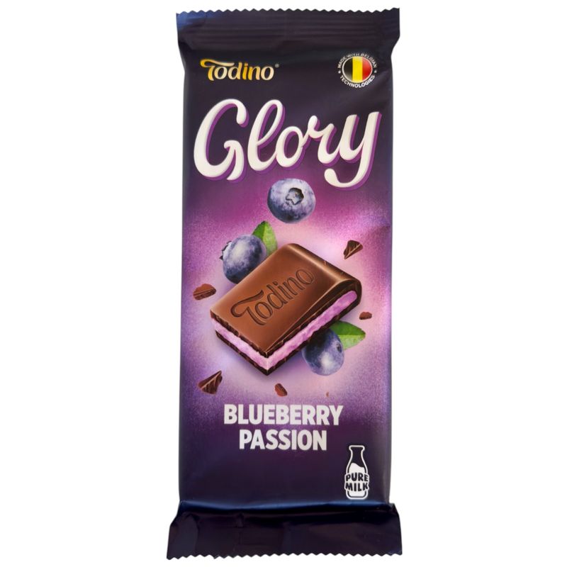 

Кондитерская плитка Todino Glory с чернично-йогуртовой начинкой 75 г