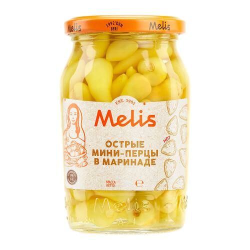 Перцы Melis маринованные мини желтые 325 г