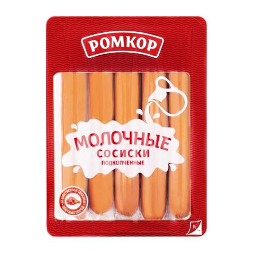 

Сосиски Ромкор Молочные подкопченные 300 г