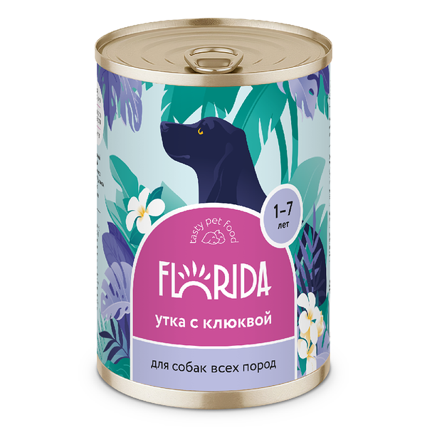 Консервы Florida для собак с уткой и клюквой 400 г