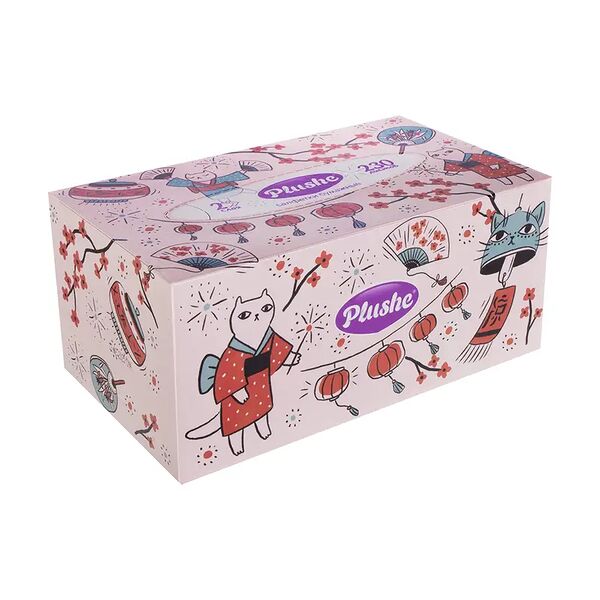 Салфетки бумажные, Plushe, 2 слоя, 230 шт., в ассортименте