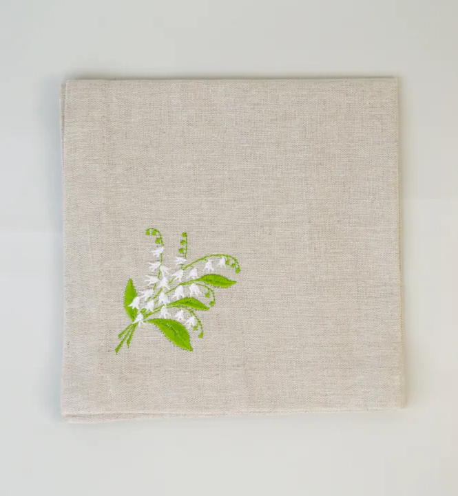 

Салфетка пасхальная Carolon льняная с вышивкой «Ландыши»,1 шт., 40х40 см