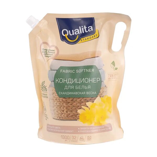 Кондиционер для белья, Qualita STANDART, 1,3 л, в ассортименте