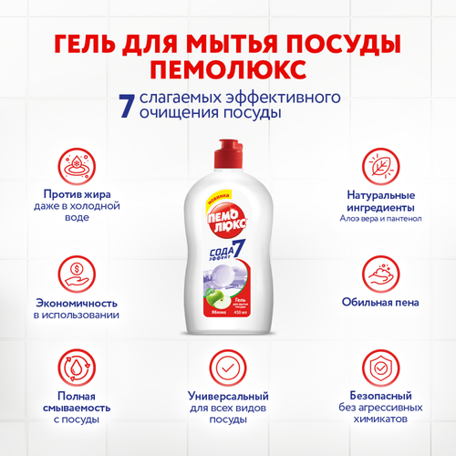 

Гель для мытья посуды Пемолюкс Яблоко 450 мл