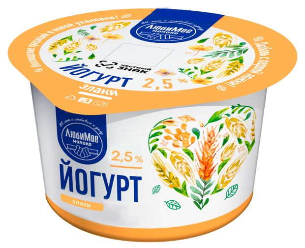 

Йогурт Любимое Молоко Злаки БЗМЖ 230 г