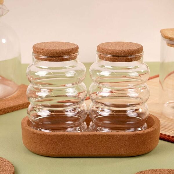 Набор банок на подставке, O`Kitchen, 360 мл, 2 шт.