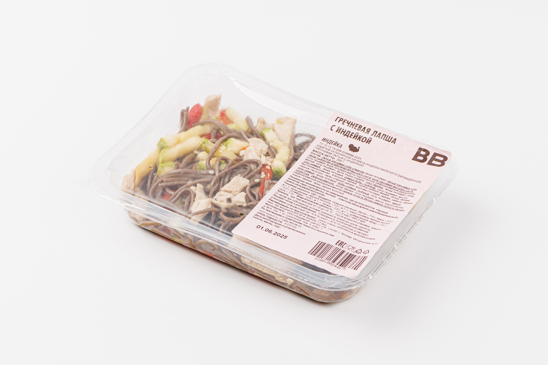 

Гречневая лапша с индейкой ВкусВилл 200 г