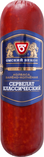 

Колбаса варено-копченая Омский Бекон Сервелат Классический 380 г